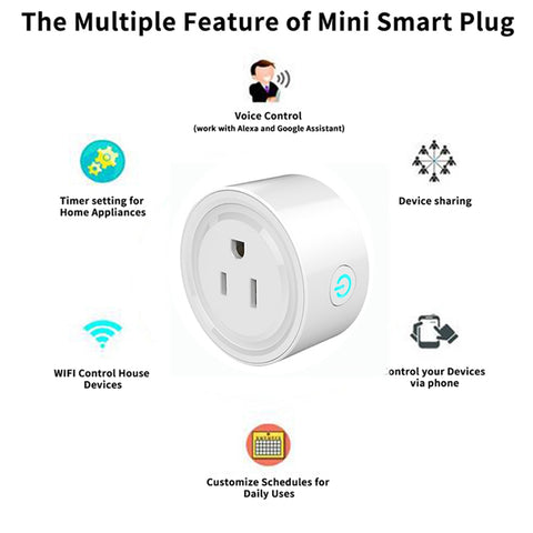 US Plug Smart Power Outlet WiFi 2.4GHz 10A