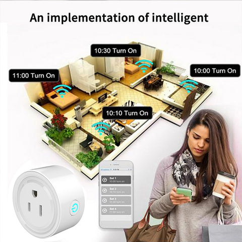 US Plug Smart Power Outlet WiFi 2.4GHz 10A