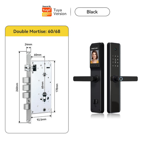 Smart Door Lock Biometric Fingerprint With Video Camera Front Outdoor